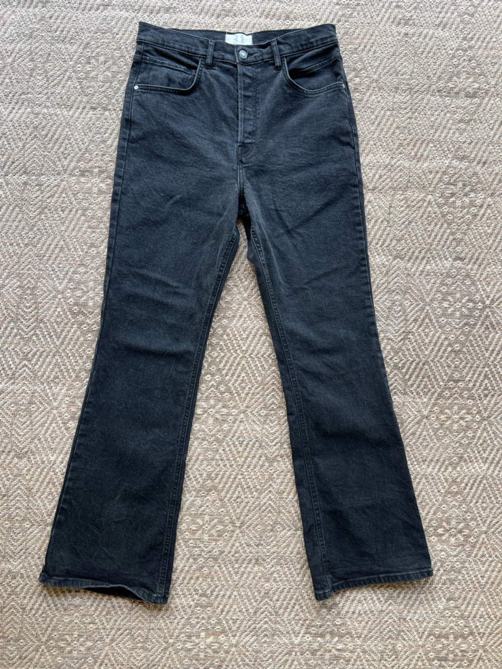 We The Free Button Fly Flare Jeans Faded Black Womens‎ Size 31
